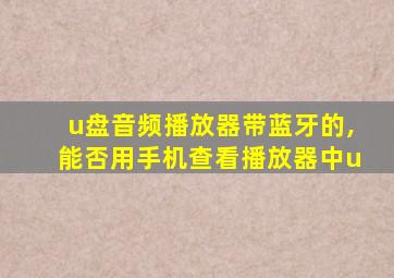 u盘音频播放器带蓝牙的,能否用手机查看播放器中u