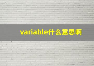 variable什么意思啊