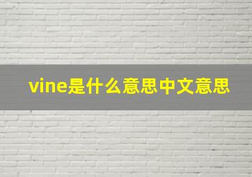 vine是什么意思中文意思