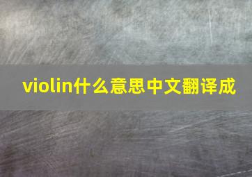 violin什么意思中文翻译成