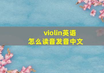 violin英语怎么读音发音中文