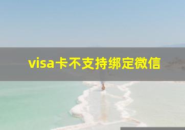 visa卡不支持绑定微信