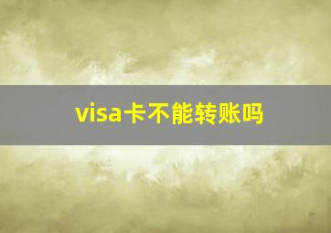 visa卡不能转账吗