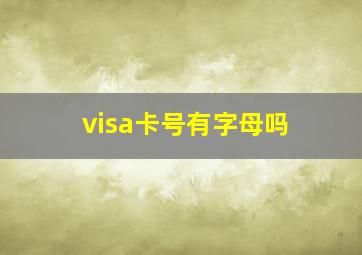 visa卡号有字母吗