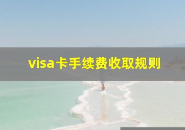 visa卡手续费收取规则