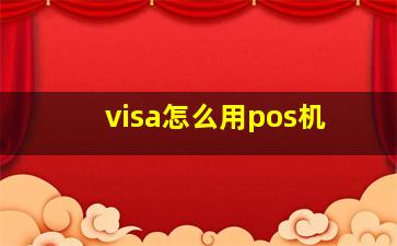 visa怎么用pos机