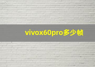 vivox60pro多少帧