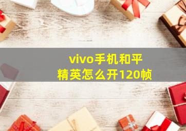 vivo手机和平精英怎么开120帧