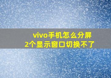 vivo手机怎么分屏2个显示窗口切换不了