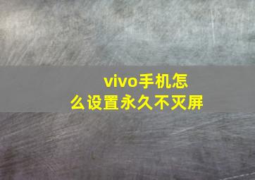 vivo手机怎么设置永久不灭屏