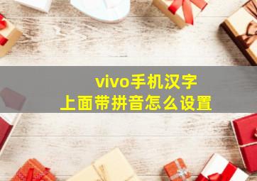 vivo手机汉字上面带拼音怎么设置