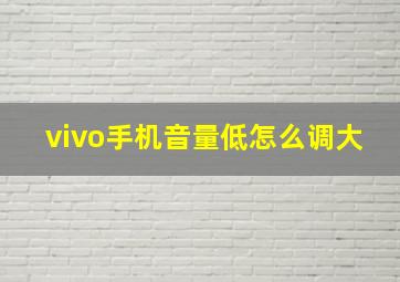 vivo手机音量低怎么调大