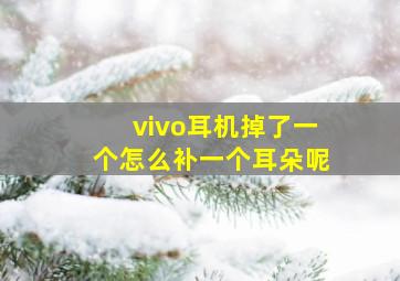 vivo耳机掉了一个怎么补一个耳朵呢