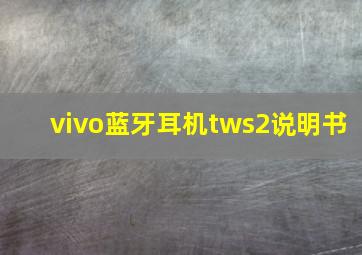 vivo蓝牙耳机tws2说明书