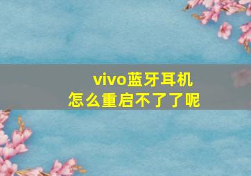 vivo蓝牙耳机怎么重启不了了呢