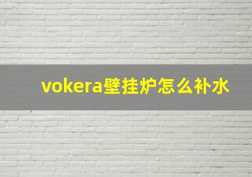 vokera壁挂炉怎么补水