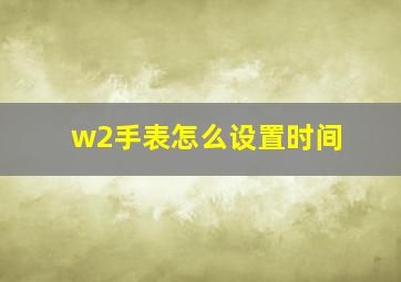 w2手表怎么设置时间