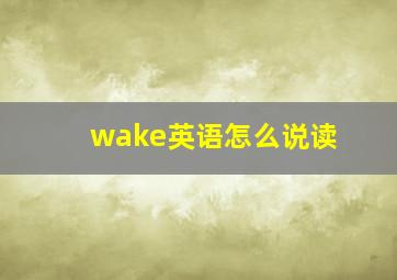 wake英语怎么说读