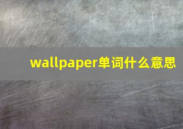 wallpaper单词什么意思