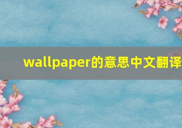 wallpaper的意思中文翻译