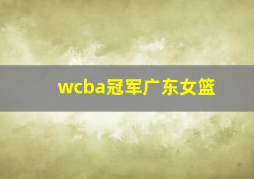 wcba冠军广东女篮