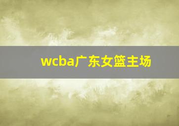 wcba广东女篮主场