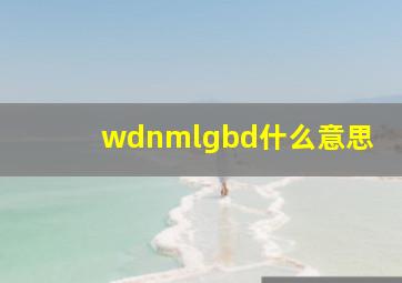 wdnmlgbd什么意思