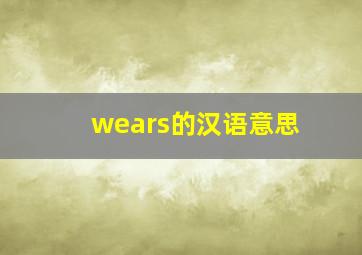 wears的汉语意思