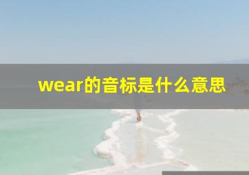 wear的音标是什么意思