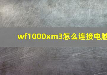 wf1000xm3怎么连接电脑