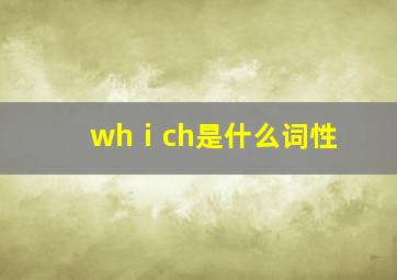 whⅰch是什么词性