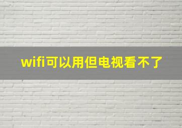 wifi可以用但电视看不了