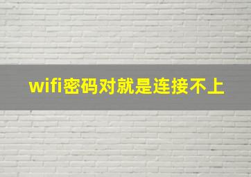 wifi密码对就是连接不上