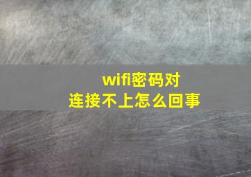 wifi密码对连接不上怎么回事