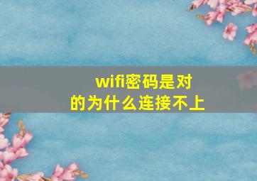 wifi密码是对的为什么连接不上