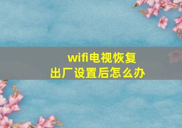 wifi电视恢复出厂设置后怎么办