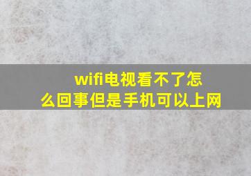 wifi电视看不了怎么回事但是手机可以上网