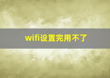 wifi设置完用不了