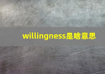 willingness是啥意思