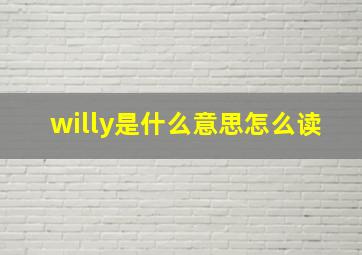 willy是什么意思怎么读