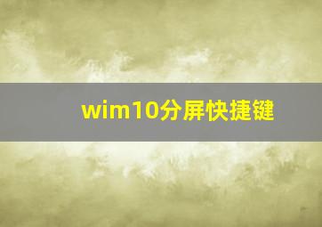 wim10分屏快捷键