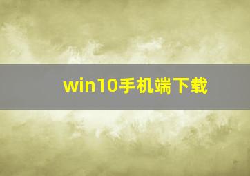 win10手机端下载