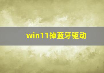 win11掉蓝牙驱动