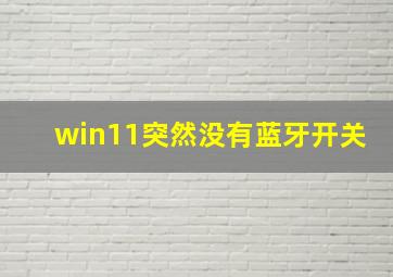 win11突然没有蓝牙开关