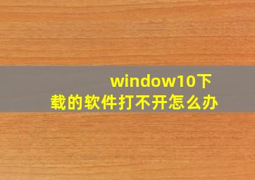 window10下载的软件打不开怎么办