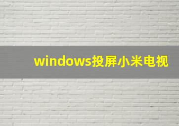 windows投屏小米电视