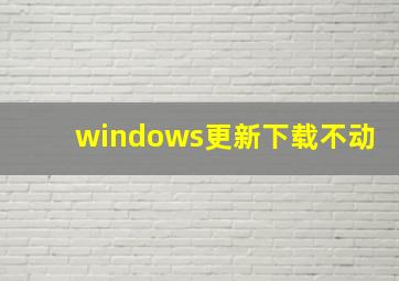 windows更新下载不动