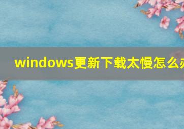 windows更新下载太慢怎么办