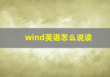 wind英语怎么说读