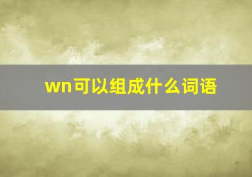 wn可以组成什么词语